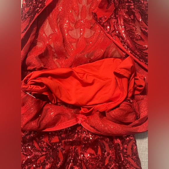 Red Sequin Midi Dress - Picture 10 of 14